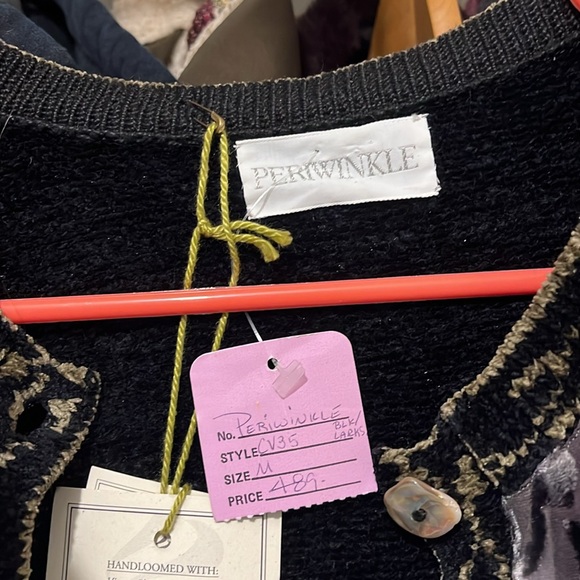 Periwinkle Brand Chenille Cardigan Abalone Shell Buttons NWT - Picture 4 of 6